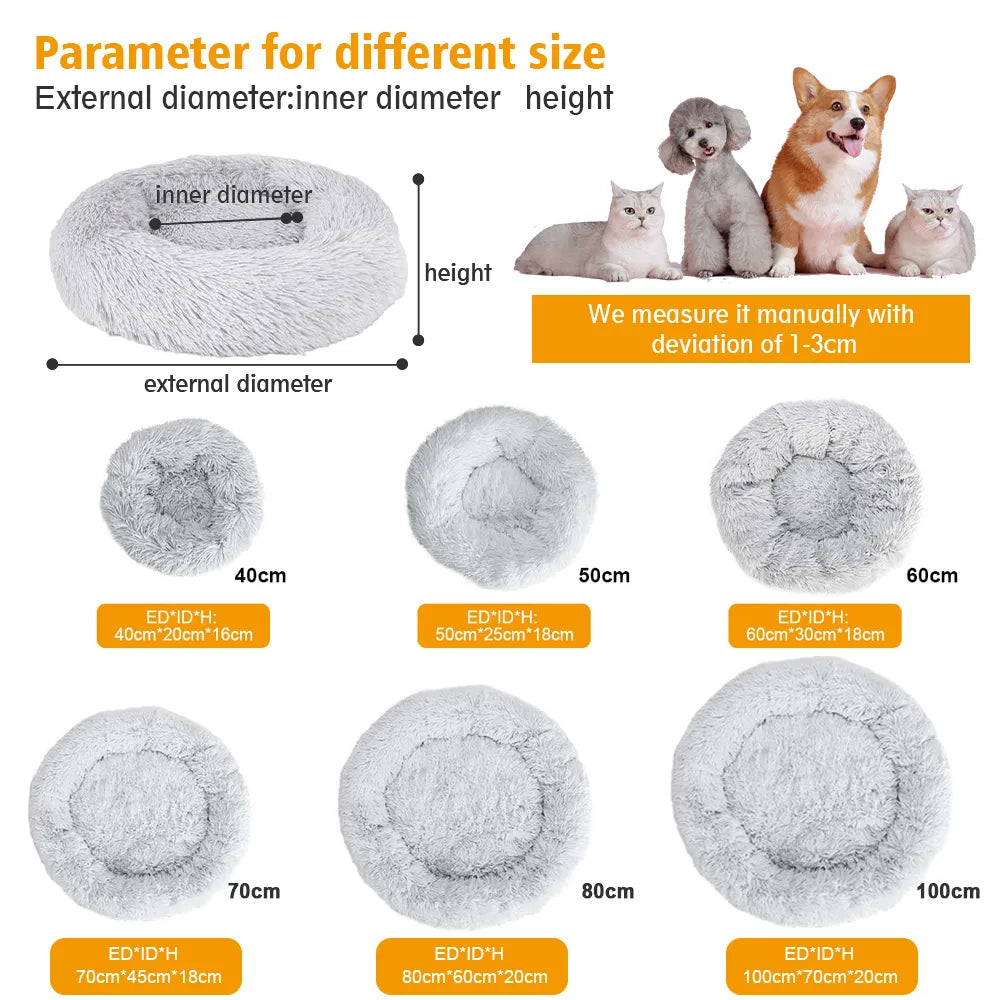 SnugPaws™ Anti-Anxiety Donut Bed 🐾 (For Calm, Deep Sleep)