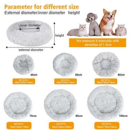 SnugPaws™ Anti-Anxiety Donut Bed 🐾 (For Calm, Deep Sleep)